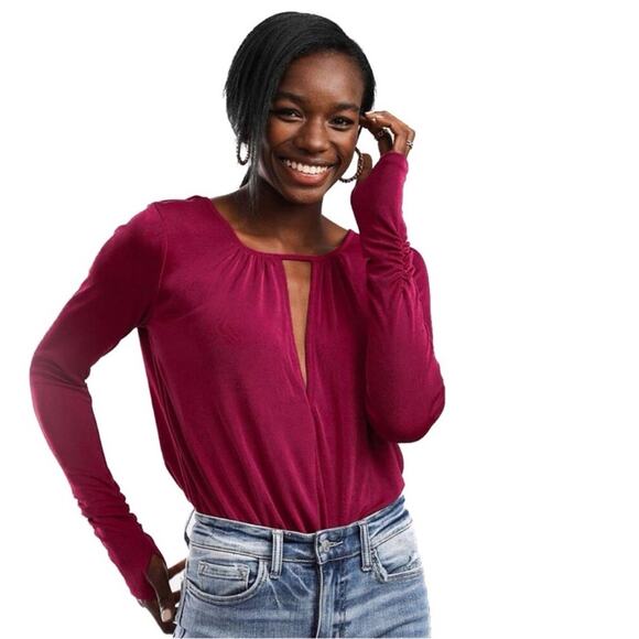 Free People Kaya Long Sleeve Bodysuit Sz S NWOT - Picture 1 of 15